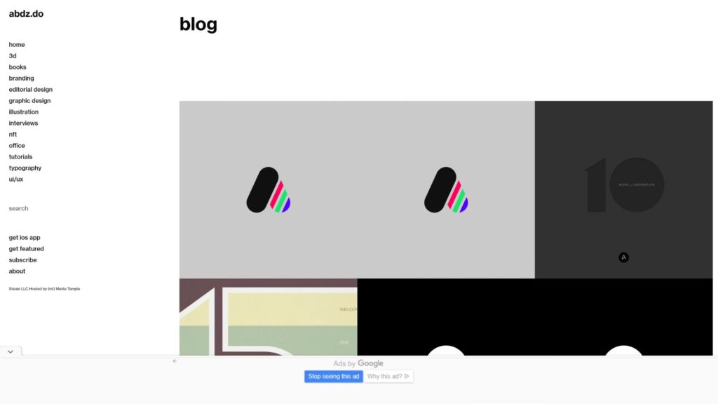 screenshot of the abdz.do blog design