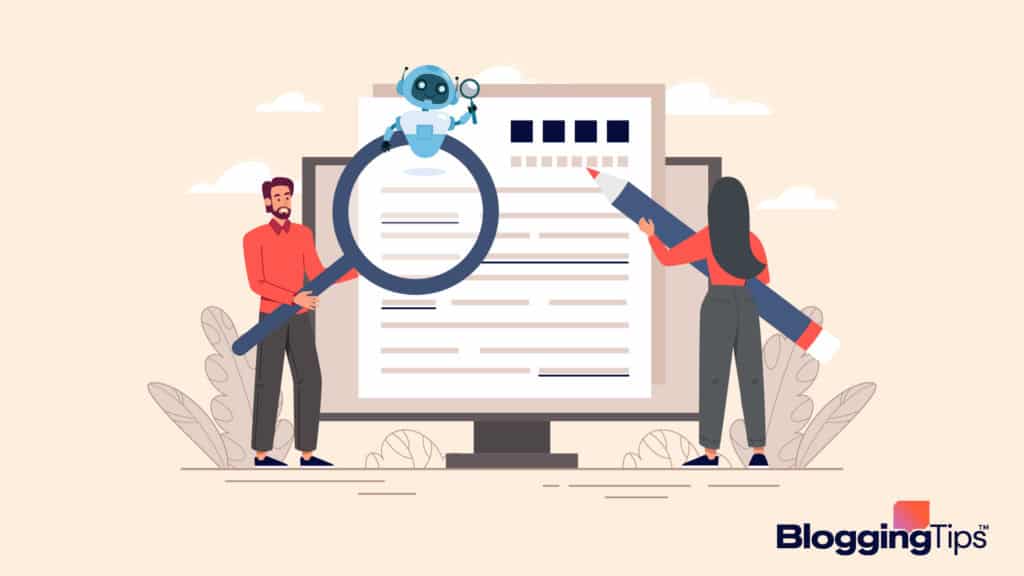 vector graphic showing an illustration of people using one of the best grammar checkers
