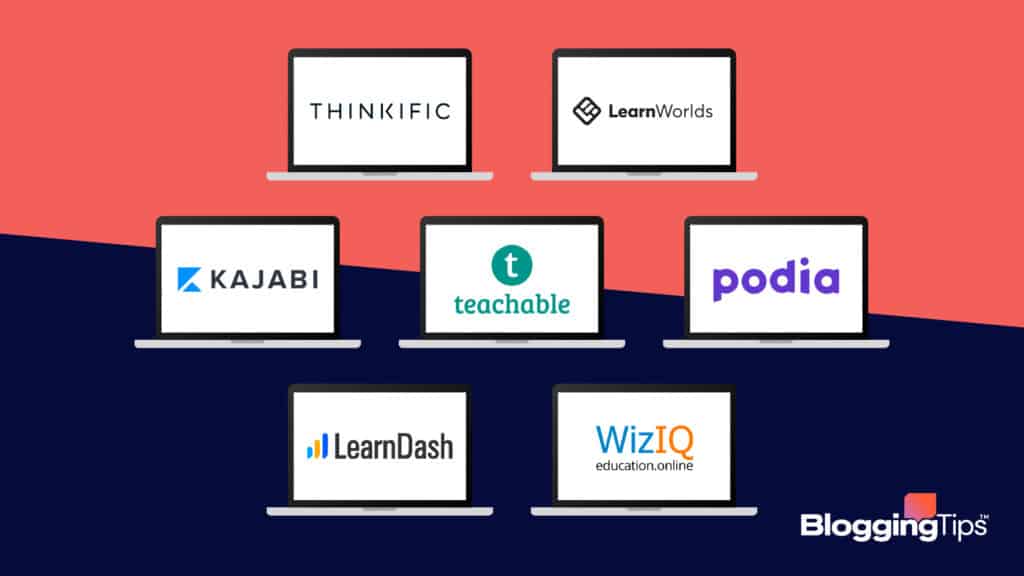 vector graphic showing the logos of the best online course platforms currently on the market