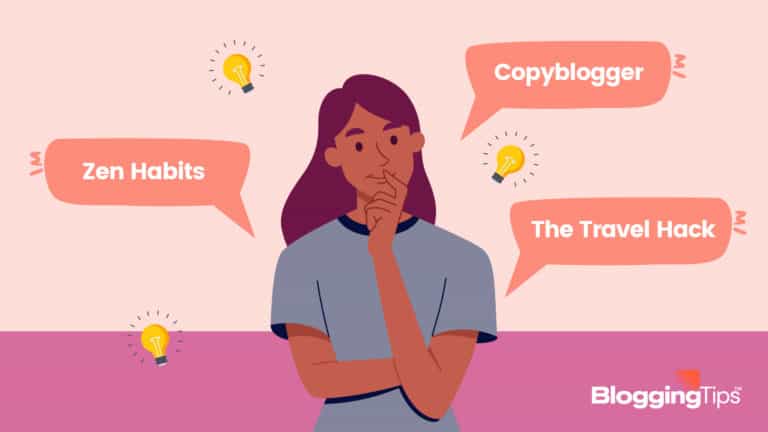 vector graphic showing a person thinking of a blog name