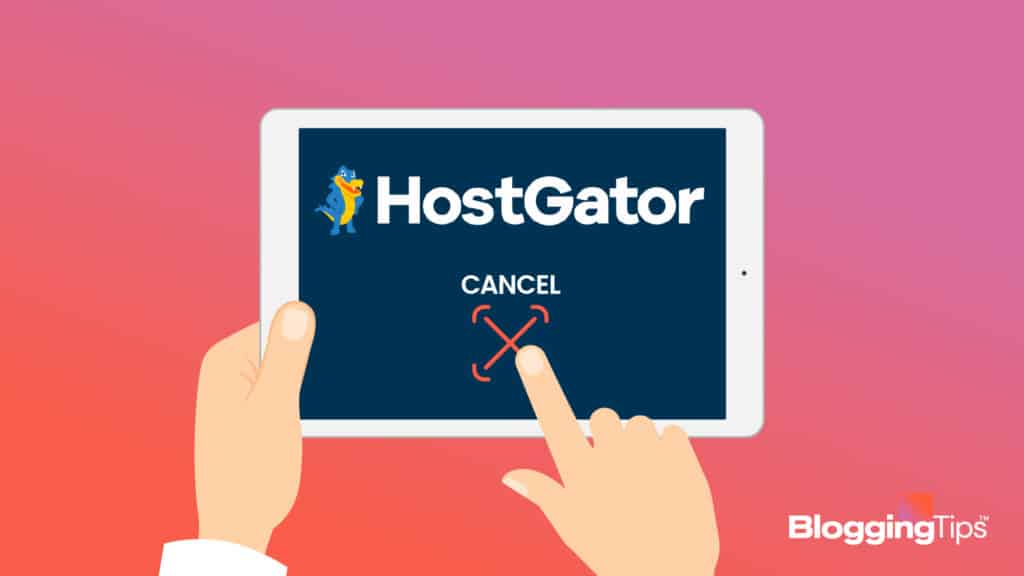 image showing a vector illustration of somebody about to cancel hostgator