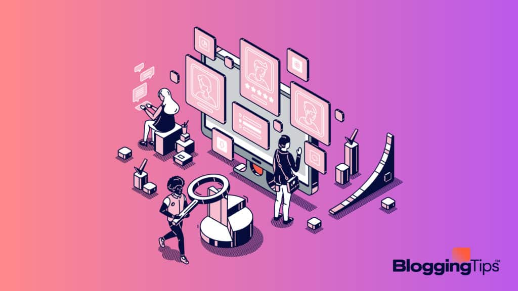vector graphic showing people doing various entry level digital marketing jobs