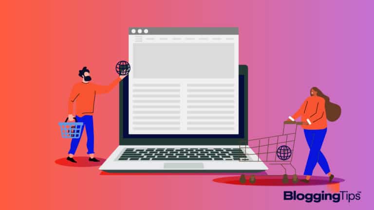 vector graphic showing an illustration of how to buy a blog