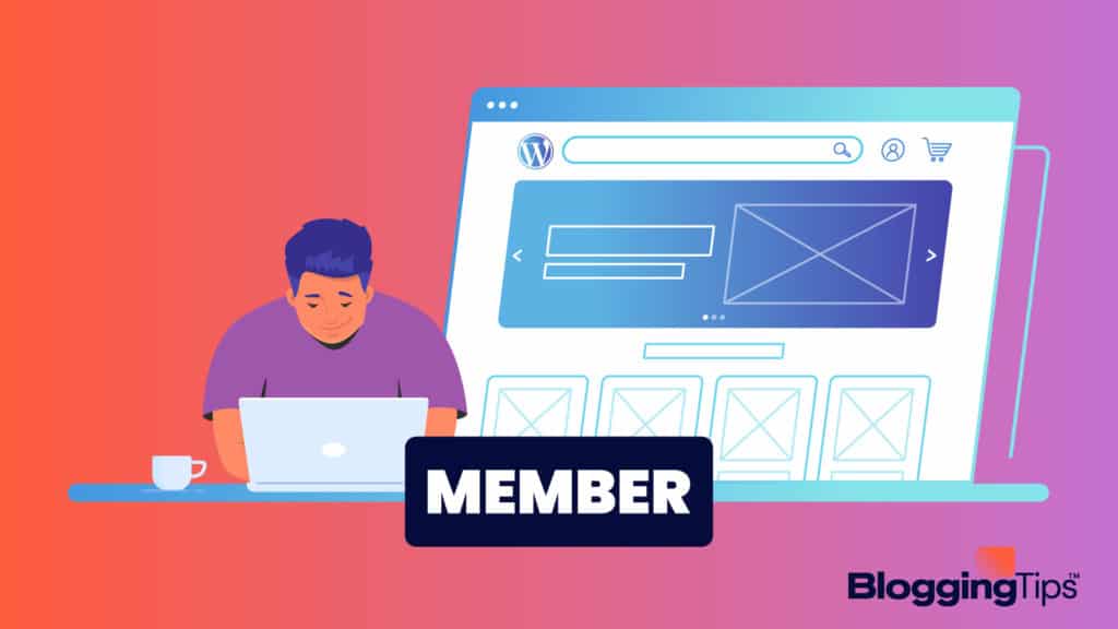 header image showing a man working on a computer and learning how to create a membership website