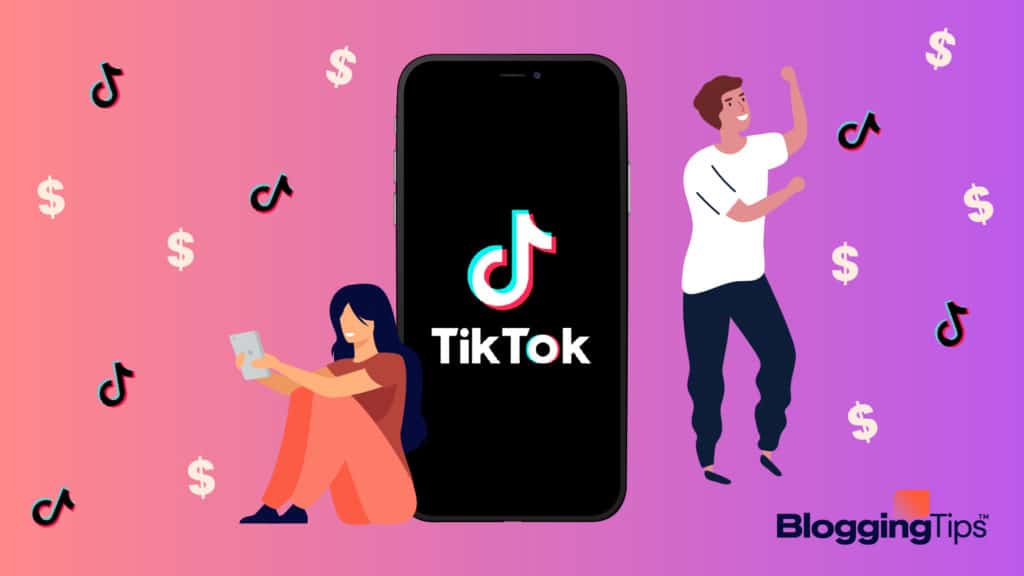 vector graphic showing elements of how to make money on tiktok