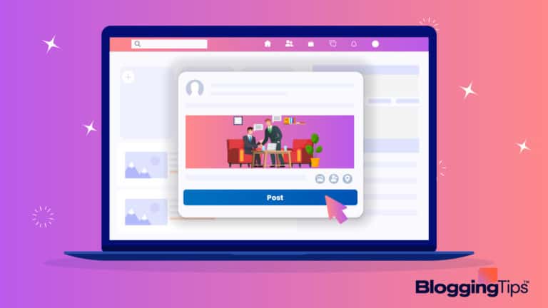 vector graphic showing an illustration of how to tag a business on facebook