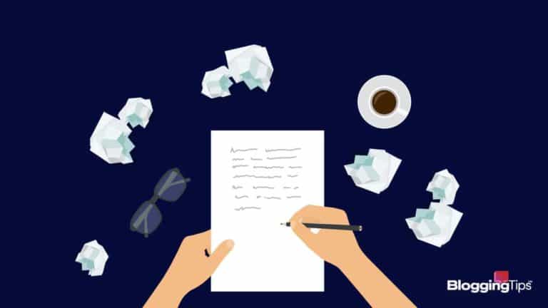 vector graphic showing an illustration of how to write a blog post
