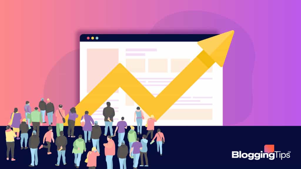 vector graphic showing a trendline up and to the right to demonstrate how to increase website traffic