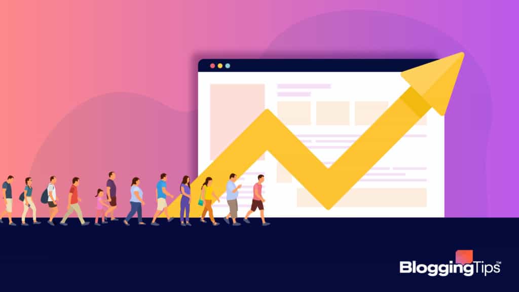 vector graphic showing a trendline up and to the right to demonstrate how to increase website traffic