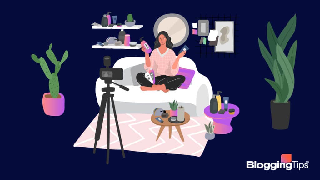 vector graphic showing elements of being a product review blogger