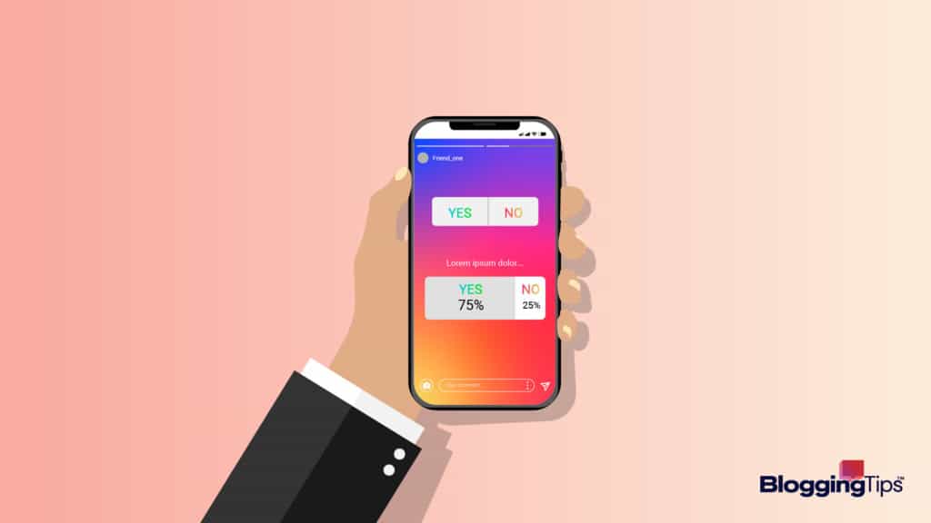 vector illustration of questions for instagram story on a smartphone screen