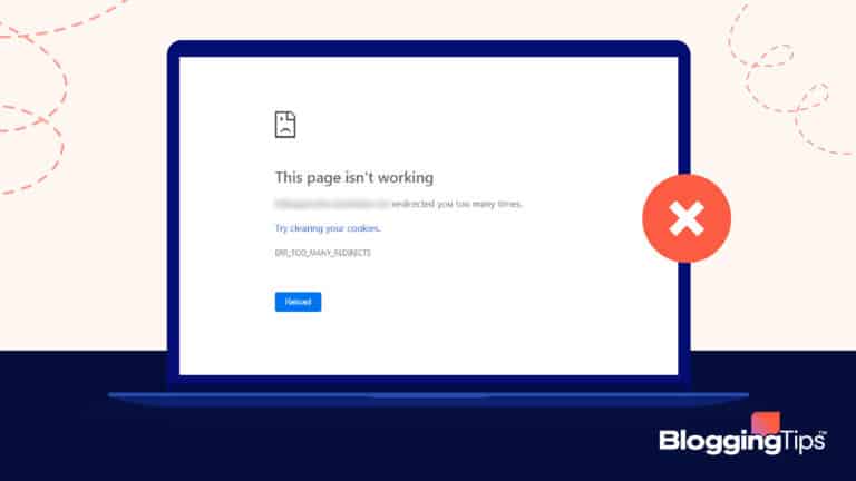 vector graphic showing a common wordpress error - redirected you too many times - on the screen of a laptop