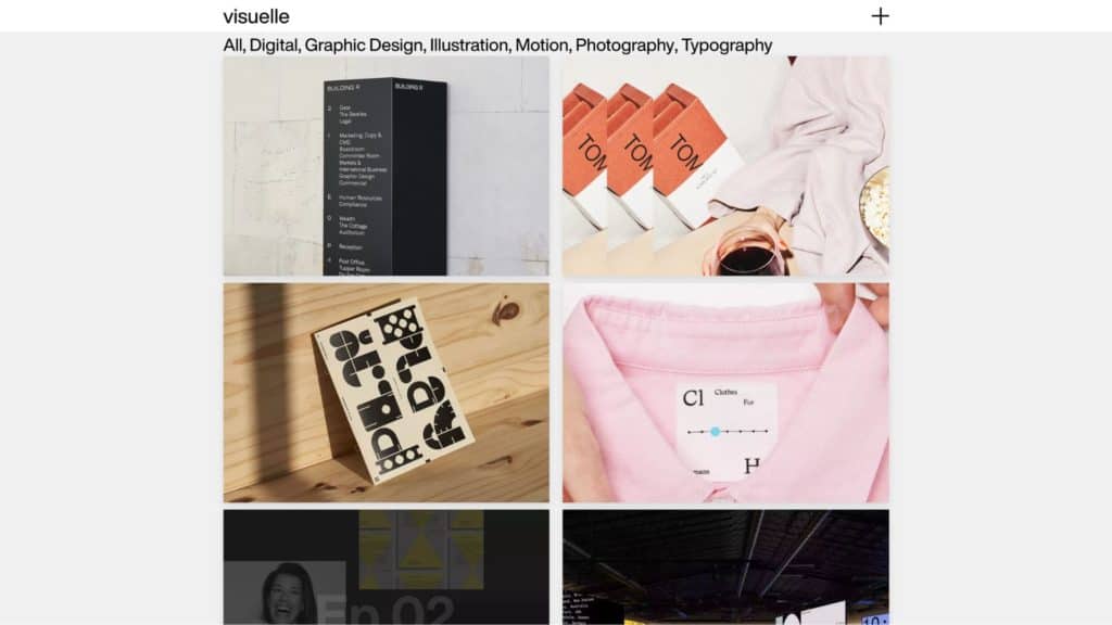 screenshot of the visuelle blog design