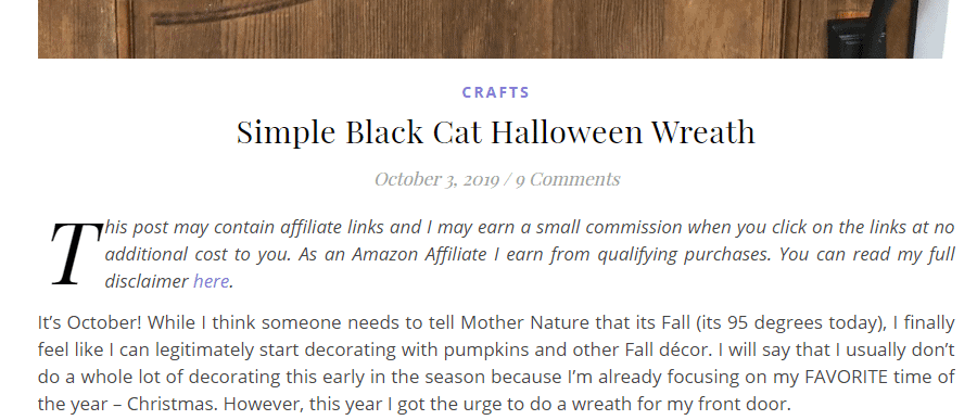 affiliate disclaimer text