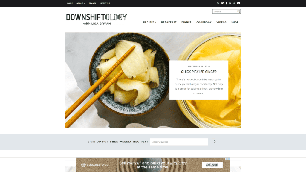 screenshot of the downshiftology homepage