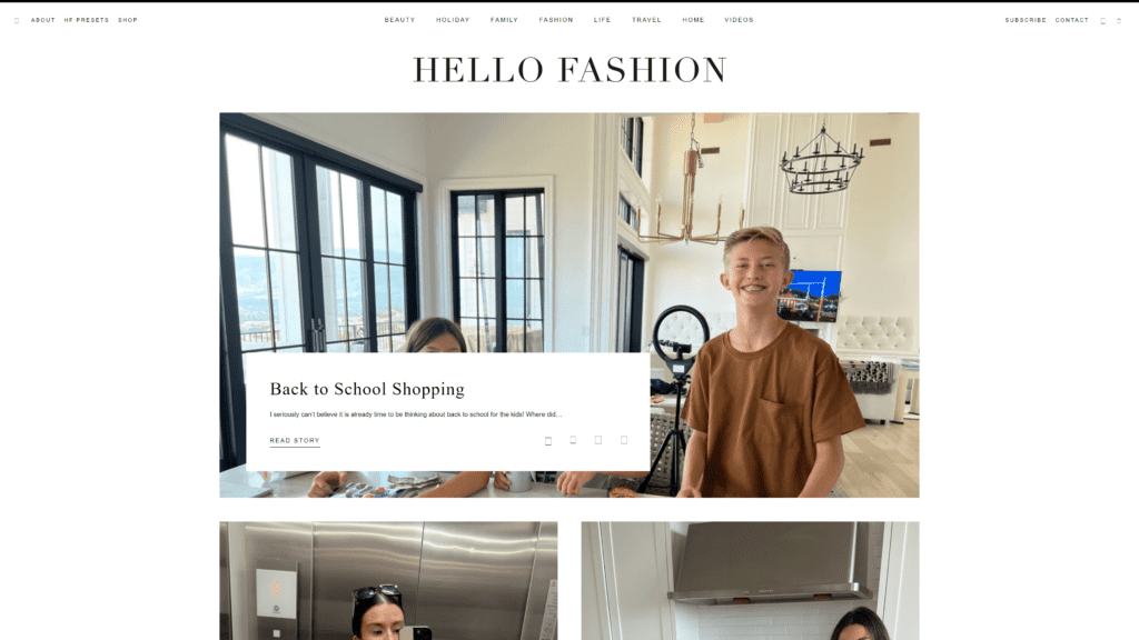 screenshot of the hello fashion