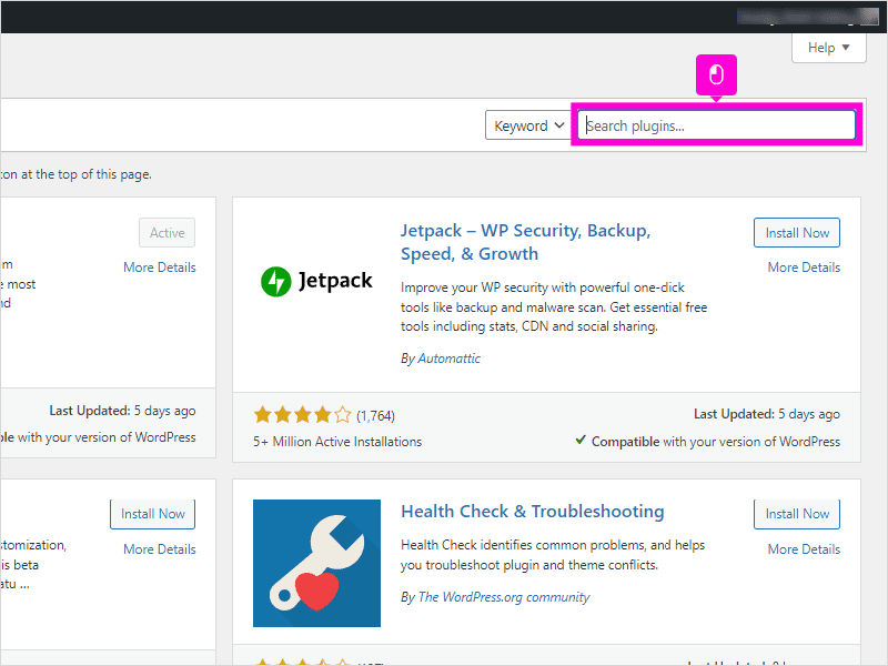 how to install a wordpress plugin - step 5