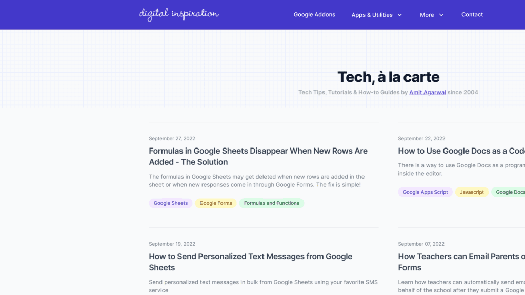 screenshot of the labnol homepage