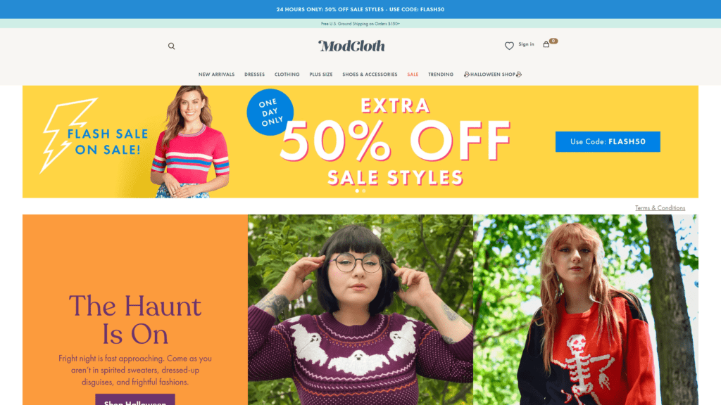 screenshot of the moldcloth homepage