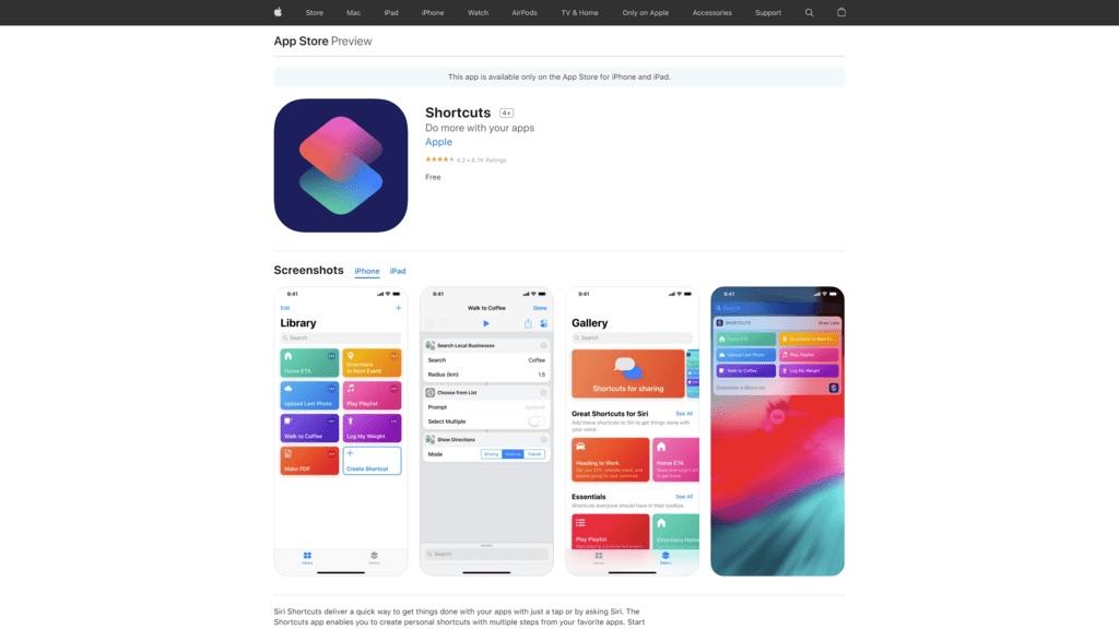 Shortcuts App