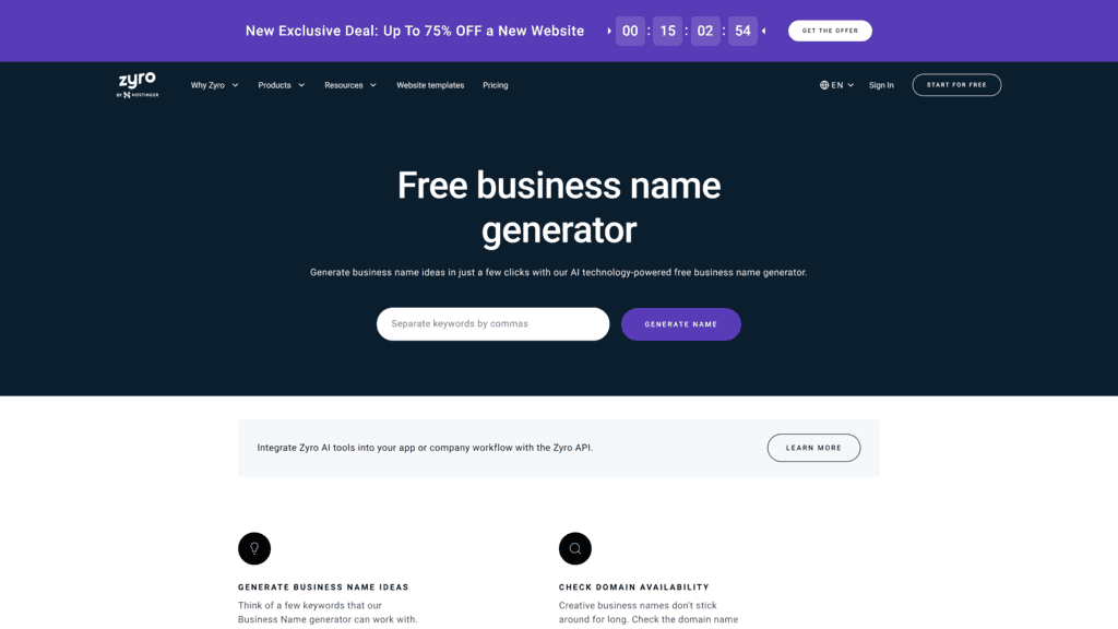 Zyro Business Name Generator